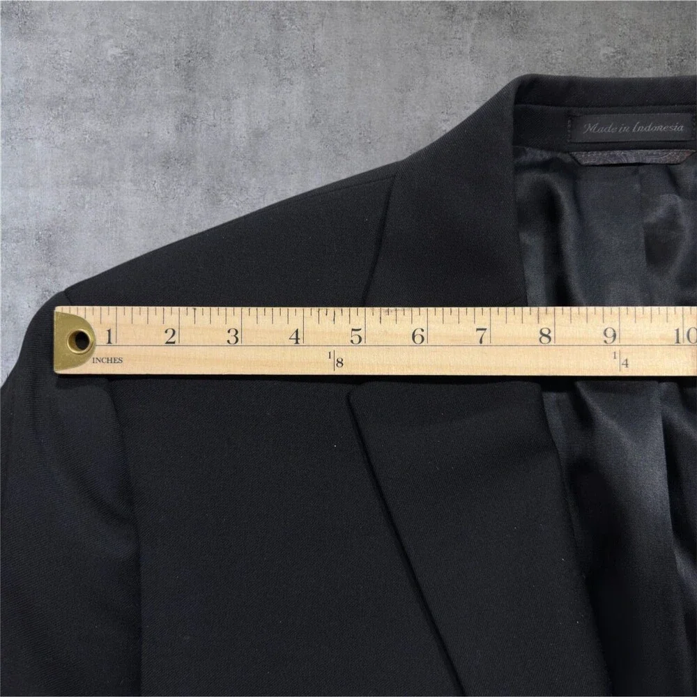 $395 Ralph Lauren Men’s Blazer 42R Black Wool Sport Coat 2 Button Suit Jacket